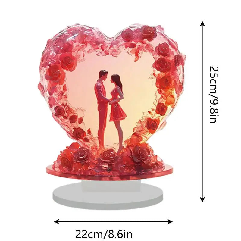 Valentine Table Sign Waterproof 2D Acrylic Valentine Sign Romantic Love Couple Sign Decoration Lightweight For Indoors And