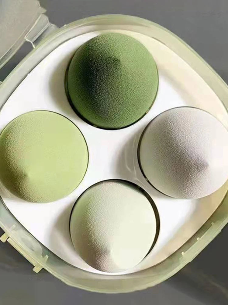 4Pcs Makeup Sponge Powder Puff Dry & Wet Combined Beauty Cosmetic Ball Powder Puff Bevel Cut Make Up Sponge Foundation Tools