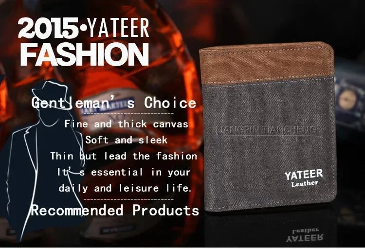 New Purse Wallets for Men with Checkbook Holder Small Canvas Purses New Design Dollar Slim Purse Money Clip Wallet 2023