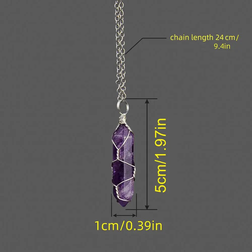 Rough Crystal Necklace Hexagonal Shaped Pendant Necklace For Men And Women Crystals For Jewelry Making Stone Necklaces