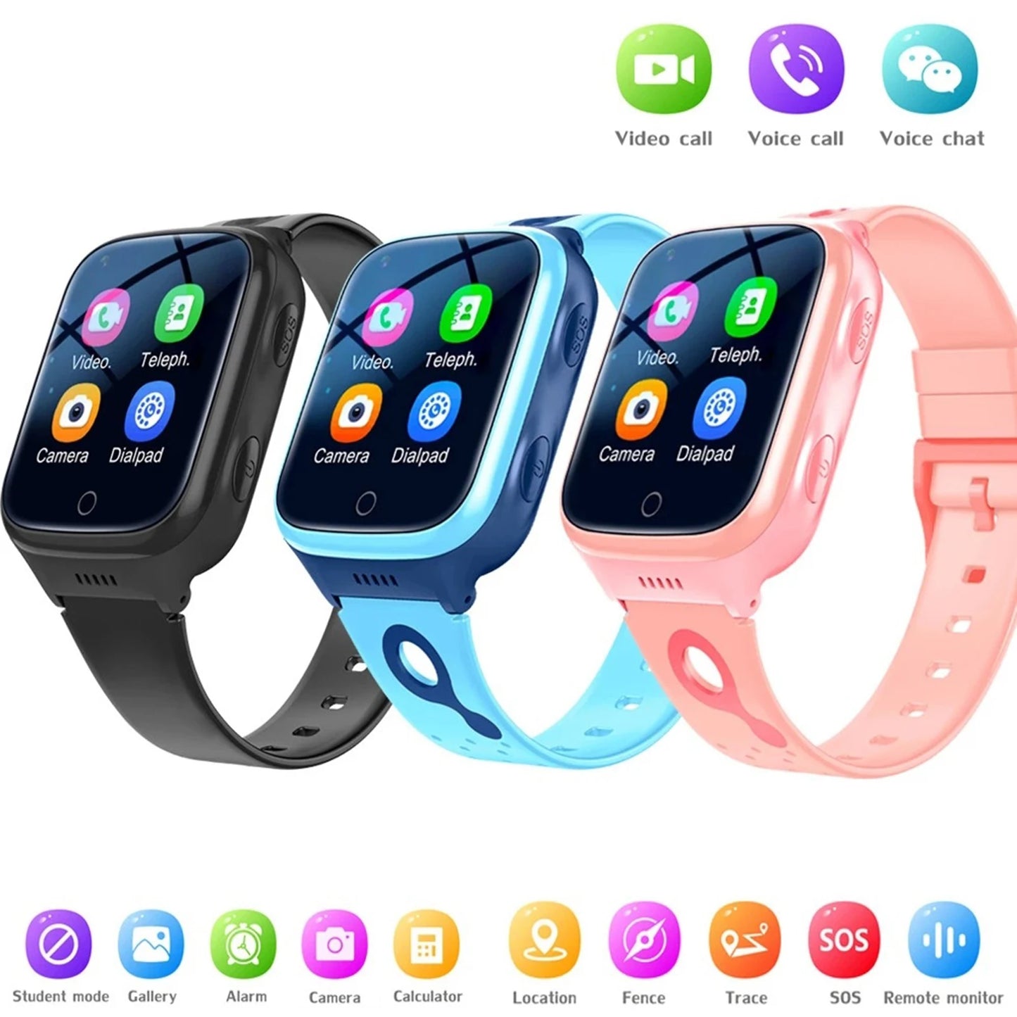 4G Kids Smart Watch GPS SOS Global Positioning System IP67 Waterproof Video Phone Call Trace Android Smartwatch