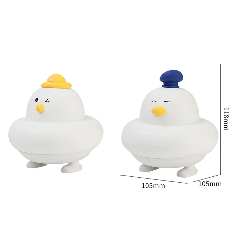 Cute LED Night Light Silicone Charging Patting Light Cartoon Chick Sleep Lamp For Baby Children Kid Bedroom Decorative