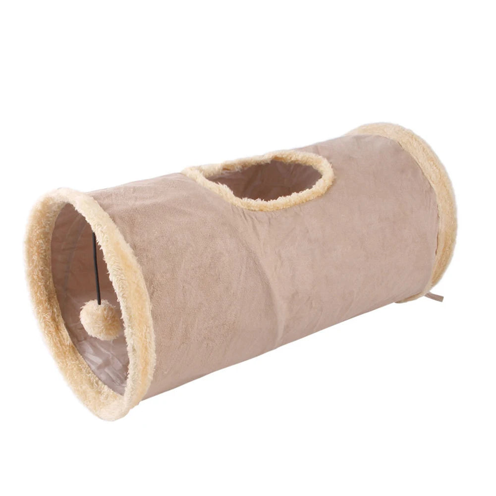 Foldable Cat Tunnel Tube Toy Collapsible Plush Channel Pet Indoor Sports Hiding Training Interactive Game Cat Supplies