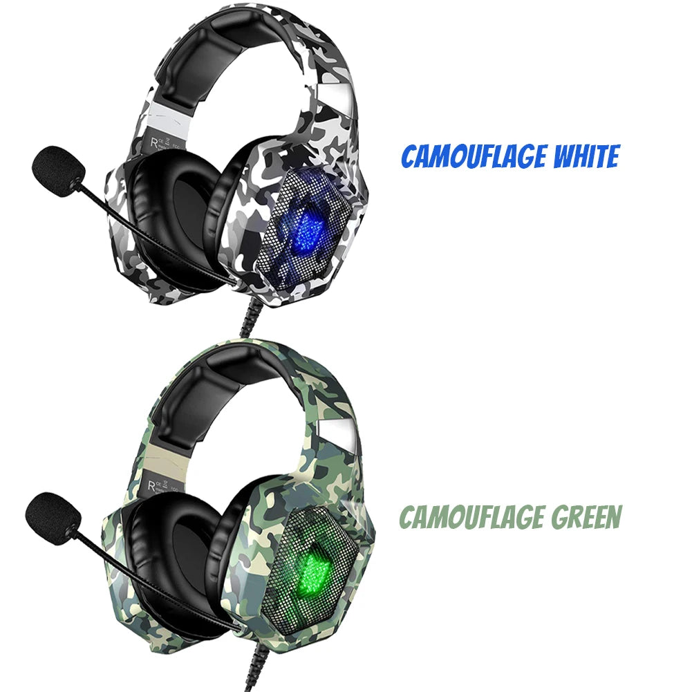 Wired Gaming Headset with Mic & LED Lights Over Ear Headphones Noise Cancelling Gamer Headset for PS4 XBox One PC Laptop Tablet