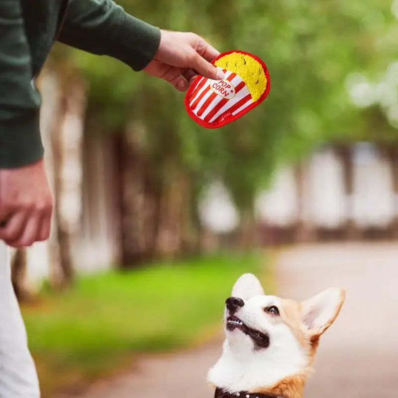 Hamburger Dog Toy Simulation French Fries Soft Plush Molar Toys With Sound Food Design Pet Teeth Hamburger Chew Novelty Toy Bite