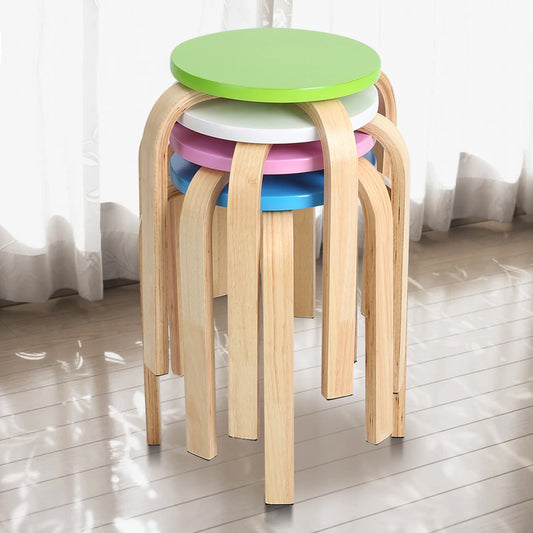 Anti-Slip Bent Wood Stacking Stool Candy Color Home Furniture Kids Room Decor Bentwood Stool Stool Kids Stool Wooden Stool