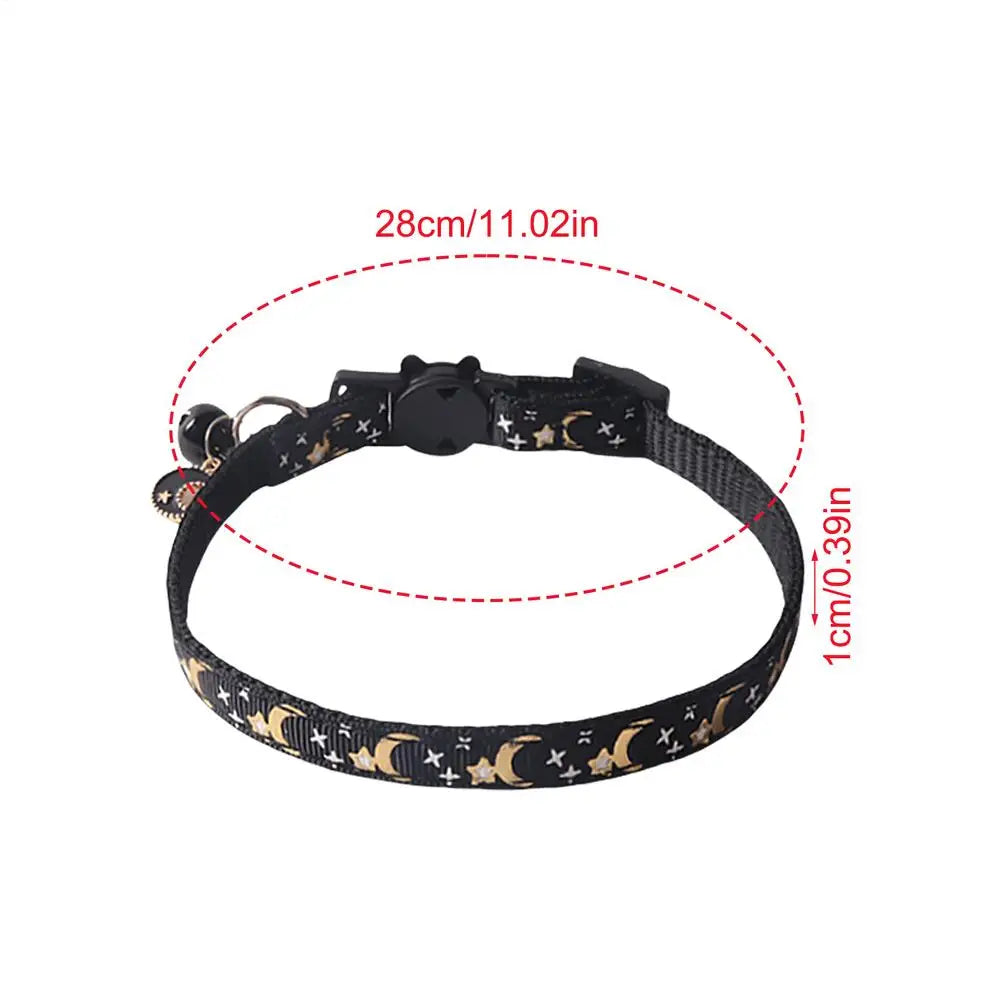 Moon And Star Cat Collars Removable Cat Collar Safety Pet Collar For Pet Adjustable Bell Safety Pet Collars For Dog