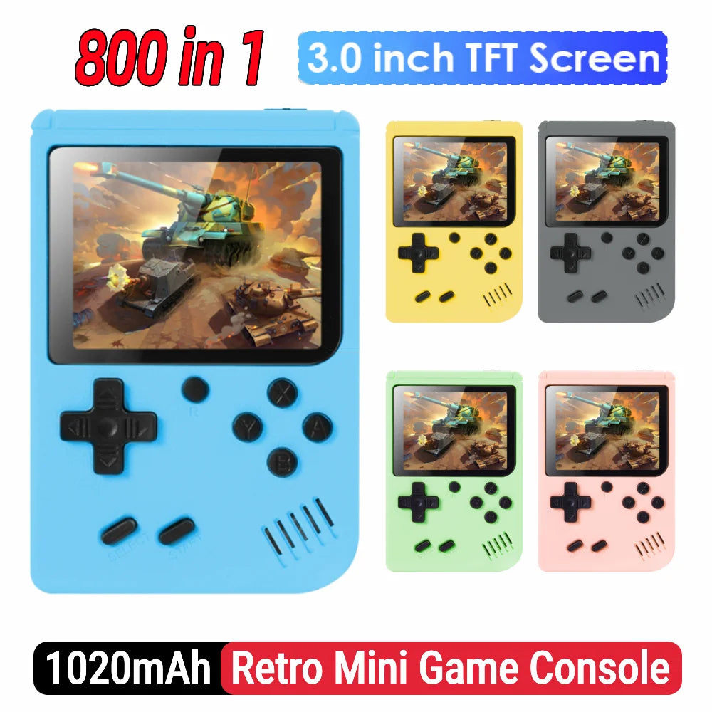 800 in 1 Retro Game Console 3in Color LCD Screen Retro TV Mini Video Gaming Console Handheld Game Player Boy Kids Gift