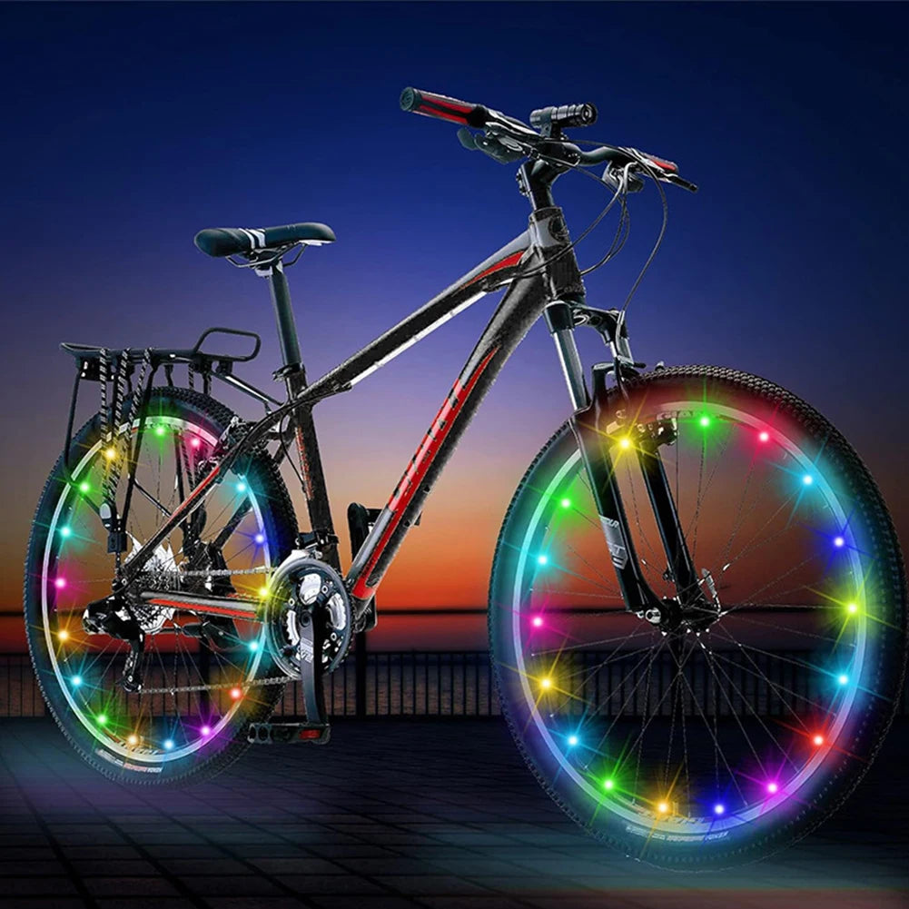 Bicycle Spoke Lights Waterproof Cycling Decoration Safety Warning Tire Strip Light Remote Control for Kids Adults Night Riding