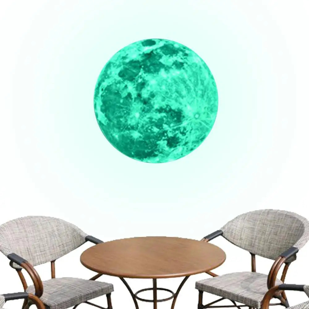 5/12/20/30/40CM Luminous Moon Wall Stickers Aesthetic PVC Fluorescent Self-Adhesive Decal Home Living Room Bedroom Wallpaper