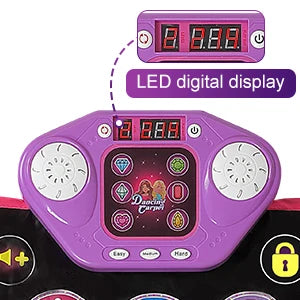 VATOS 27 Levels Dance Mat for Girls Kids 6 LED Keys Light Up Bluetooth Lock 5 Music Dancing Game Toy Ages 3~8 Years Old