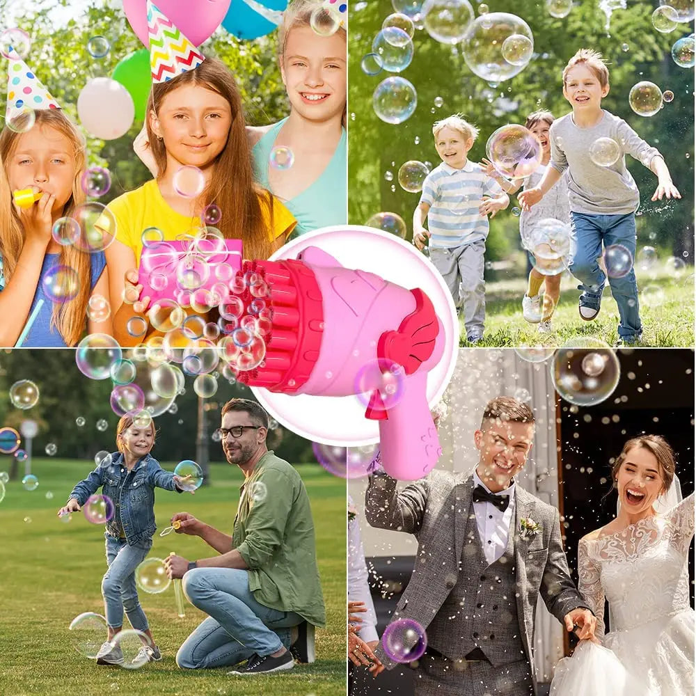 Bubble Machine with Lights Bubble Gun Toys for Kids Summer Toy Gift for Outdoor Indoor Birthday Wedding Party Kids Toys