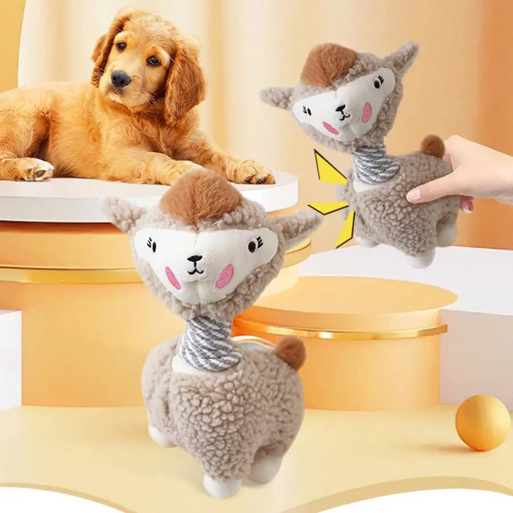 Dog Toys Stuffed Alpaca Chew Squeaking Pet Toy Cute Plush Puzzle Interactive Toy For Dog Cat Chew Squeaky Pet Molar Toy