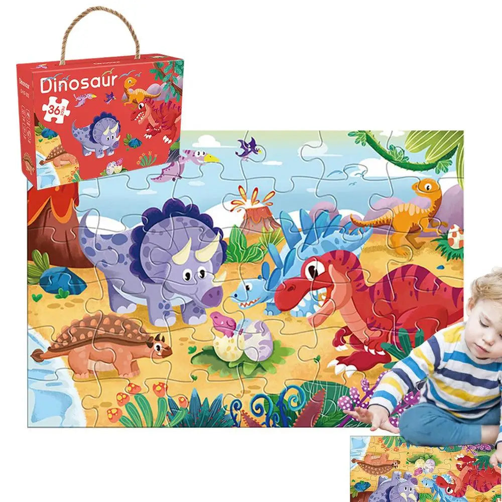 Dinosaurs Puzzles For Kids 36 Piece Creative Fun Floor Puzzles Early Educational Learning Toy For Above 3 Years Kids Boys Girls