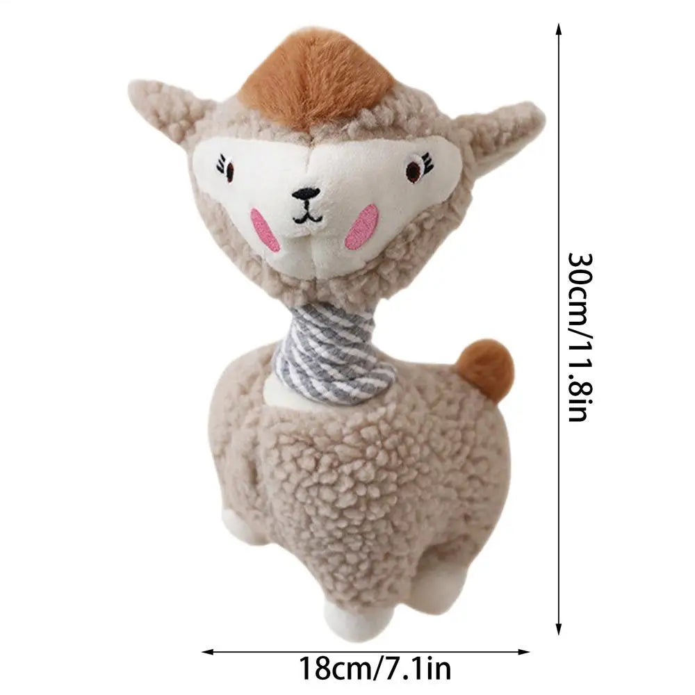 Dog Toys Stuffed Alpaca Chew Squeaking Pet Toy Cute Plush Puzzle Interactive Toy For Dog Cat Chew Squeaky Pet Molar Toy