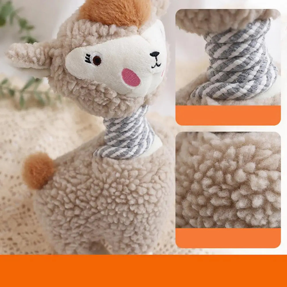 Dog Toys Stuffed Alpaca Chew Squeaking Pet Toy Cute Plush Puzzle Interactive Toy For Dog Cat Chew Squeaky Pet Molar Toy