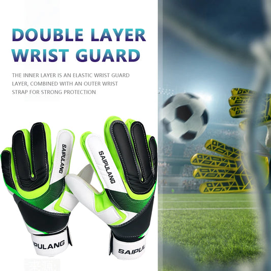 Professional Goalkeeper Gloves Adults Kids Football Soccer Goalie Gloves Non-slip Thicken Latex Keeper Glove Finger Protection