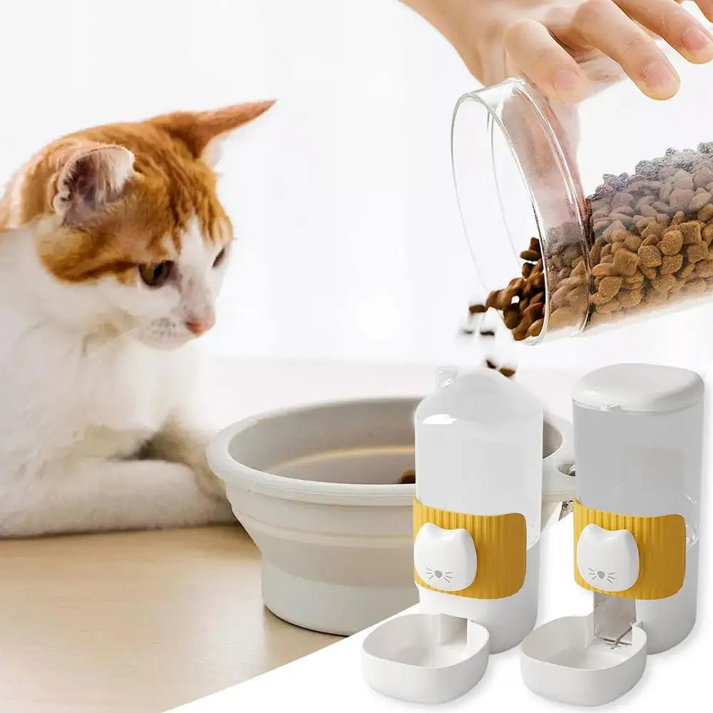 Automatic Pet Feeder Large Capacity Cat Dog Food Dispenser For Pet Water Drinking,Feeding,Corner Food Dispenser Water Bowl