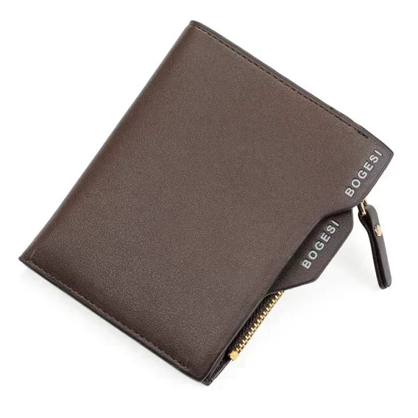 Bogesi Men wallet with Zipper Coin Bag  Small Bifid Famous Brand Thin Wallet Men Purse