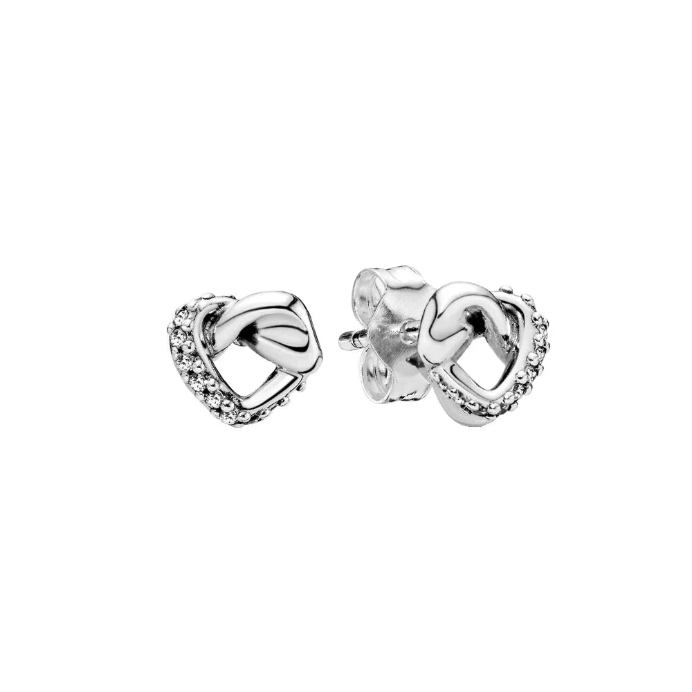 Heart Shape&Timeless Pavé Single-row Hoop Earrings Fashion Fine Jewelry Birthday Gifts 925 Sterling Silver For Women