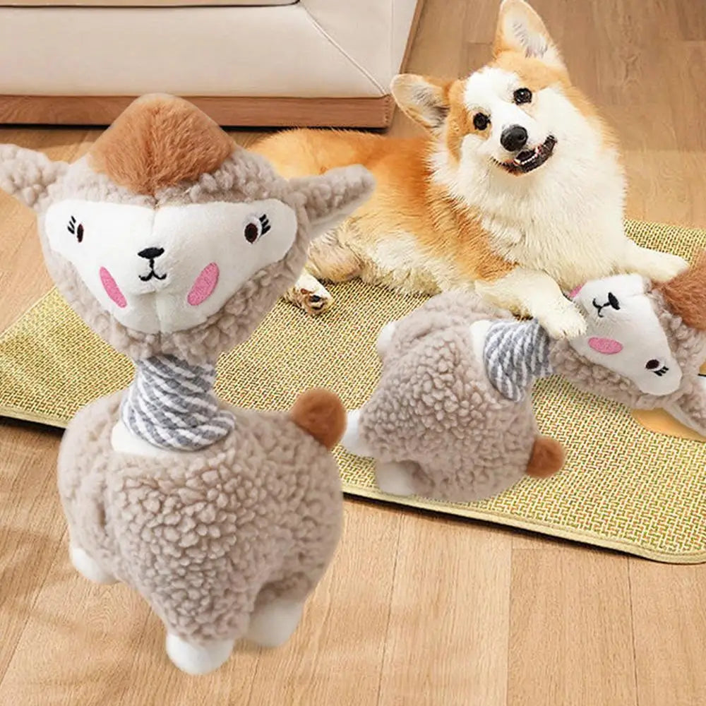 Dog Toys Stuffed Alpaca Chew Squeaking Pet Toy Cute Plush Puzzle Interactive Toy For Dog Cat Chew Squeaky Pet Molar Toy