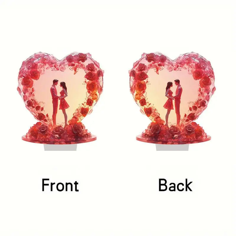 Valentine Table Sign Waterproof 2D Acrylic Valentine Sign Romantic Love Couple Sign Decoration Lightweight For Indoors And