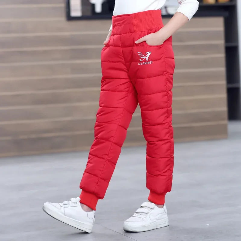 Children Trousers Winter New Boys Girls Thicken Outer Wear Warm Pants Waterproof Ski Children'S Clothing Long Pants