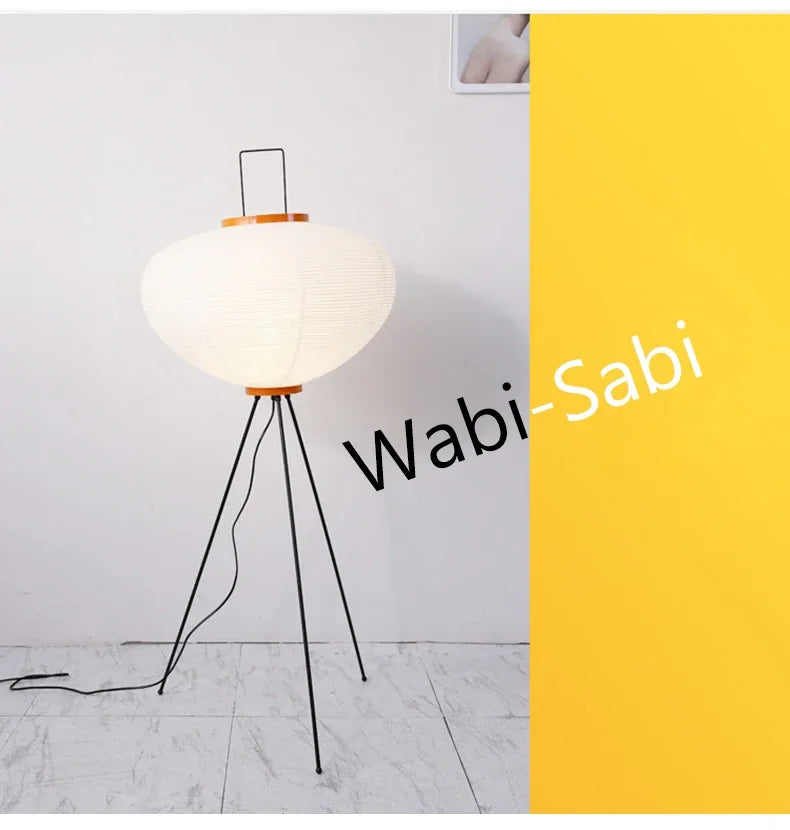 Japanese Wabi Sabi Noguchi Rice Paper Lamp Nordic Retro Living Room Bedroom Home Decoration Bedside Standing Lamp