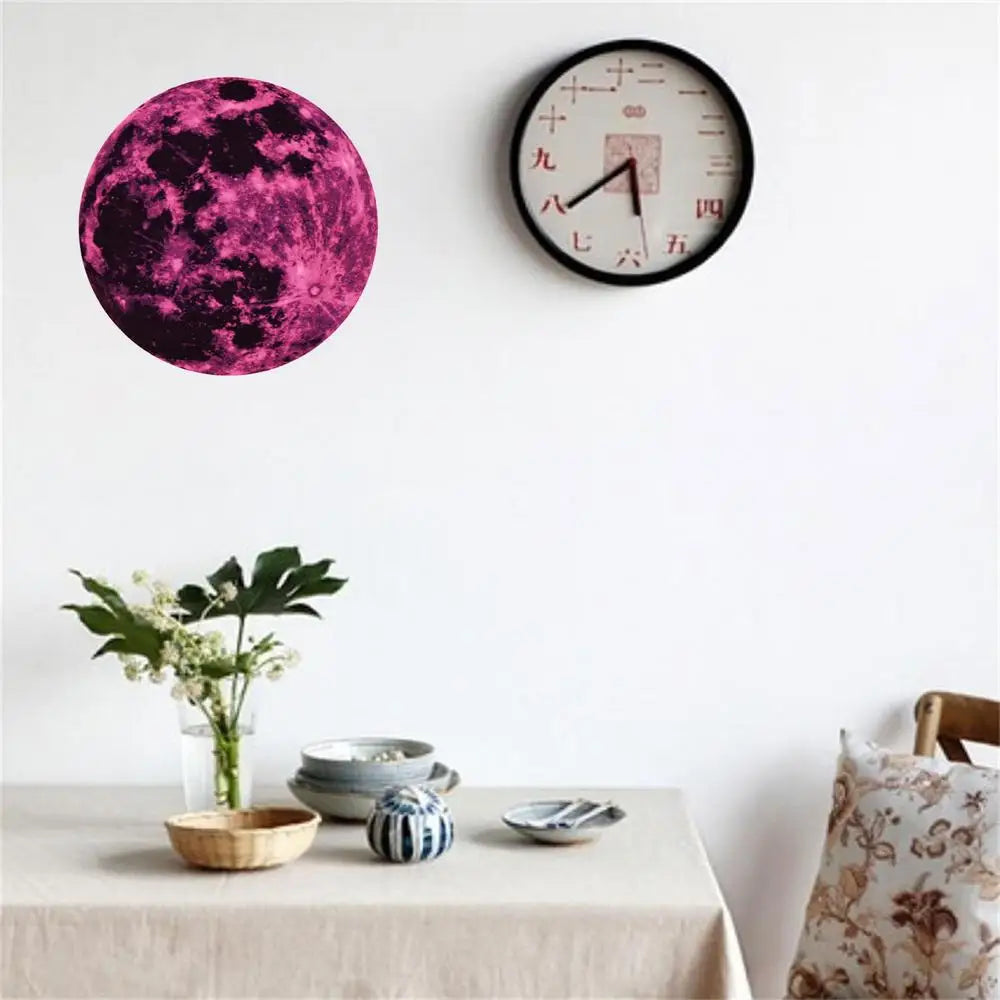 5/12/20/30/40CM Luminous Moon Wall Stickers Aesthetic PVC Fluorescent Self-Adhesive Decal Home Living Room Bedroom Wallpaper