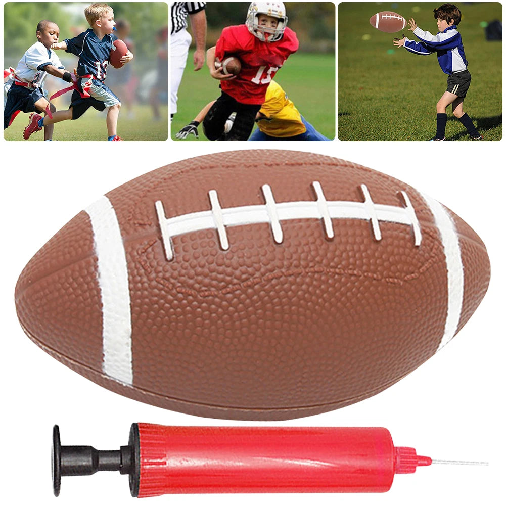 Teenagers Rugby Ball American Football Anti Slip Child Toys Footballs with Inflator Children Game Ball for Kids Students