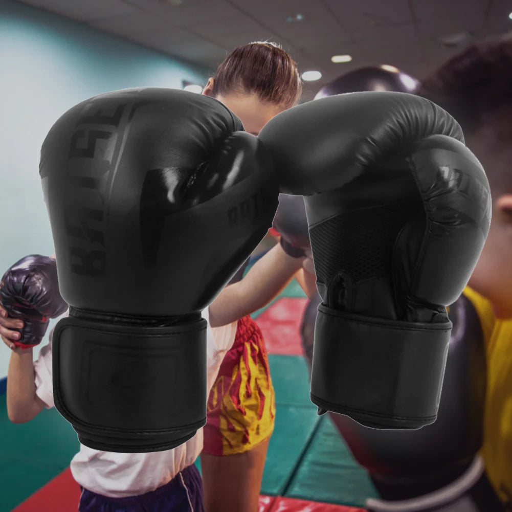 PU Boxing Training Gloves Wearable Hand Protective Gloves Tear Resistant Breathable Durable One Time Forming for Adult Children