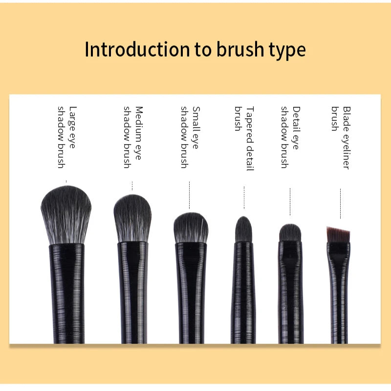 5/6pPcs Natural Eye Makeup Brushes Set Eyeshadow Brush Eyebrow Contour Eyeliner Brush Women Eyes Cosmetic Blending Detail Make