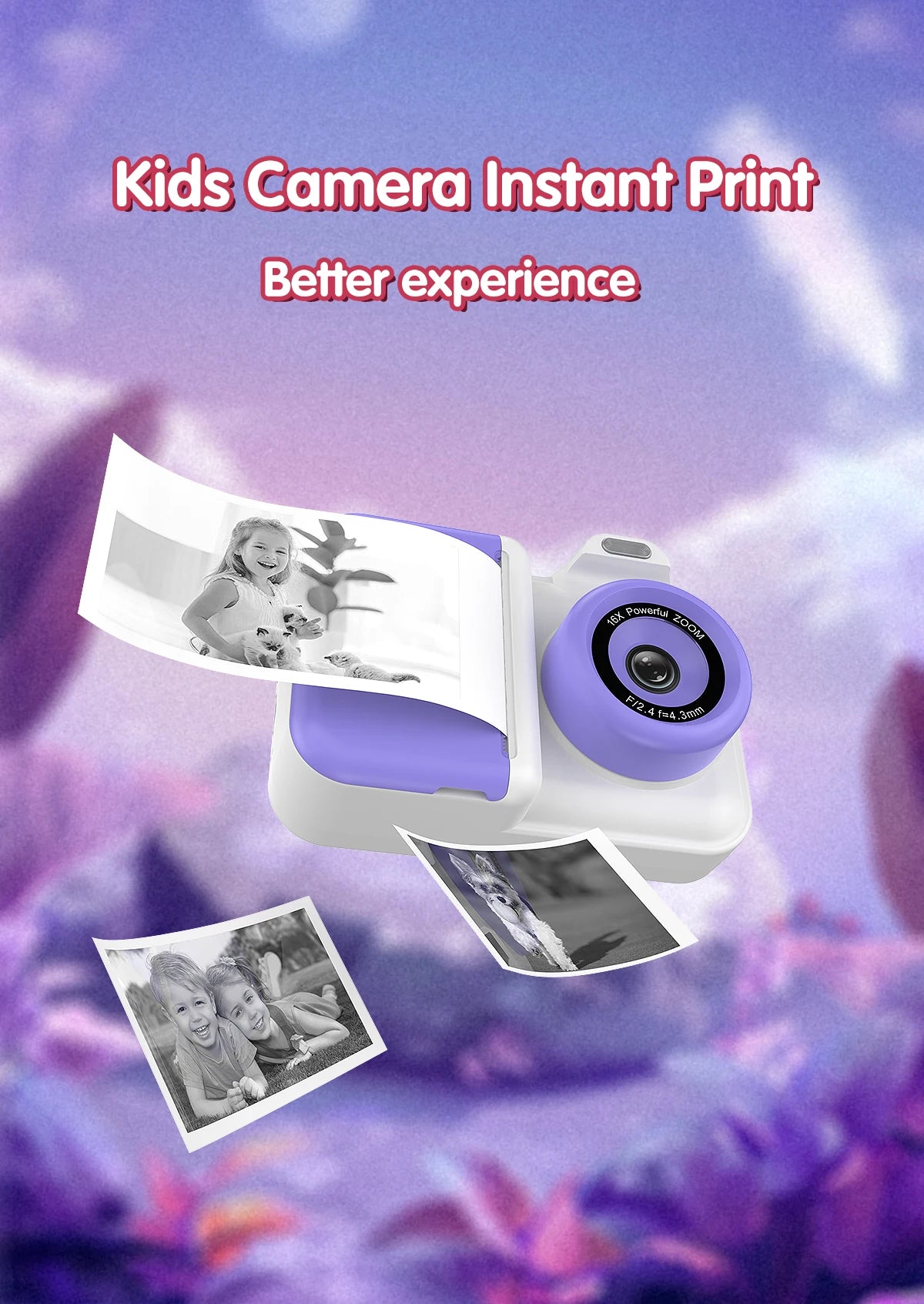 Children Camera Instant Print Camera For Kids Dual Lens Video Recording Photo Thermal Printing Mini Digital Camera With 32G Card