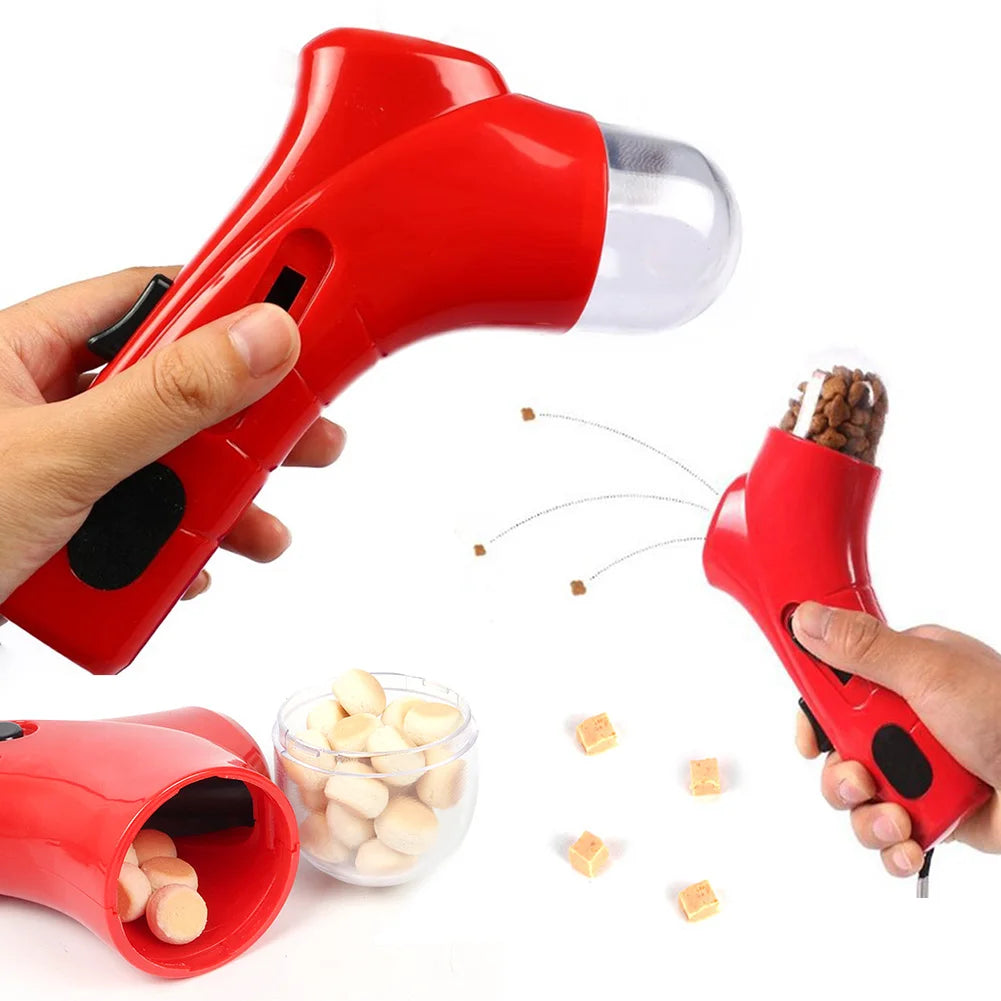 Dog Food Training Equipment Portable Interactive Treat Dispenser Launcher Gun Pet Snack Feeder for Dog Cat Exercise Training ﻿