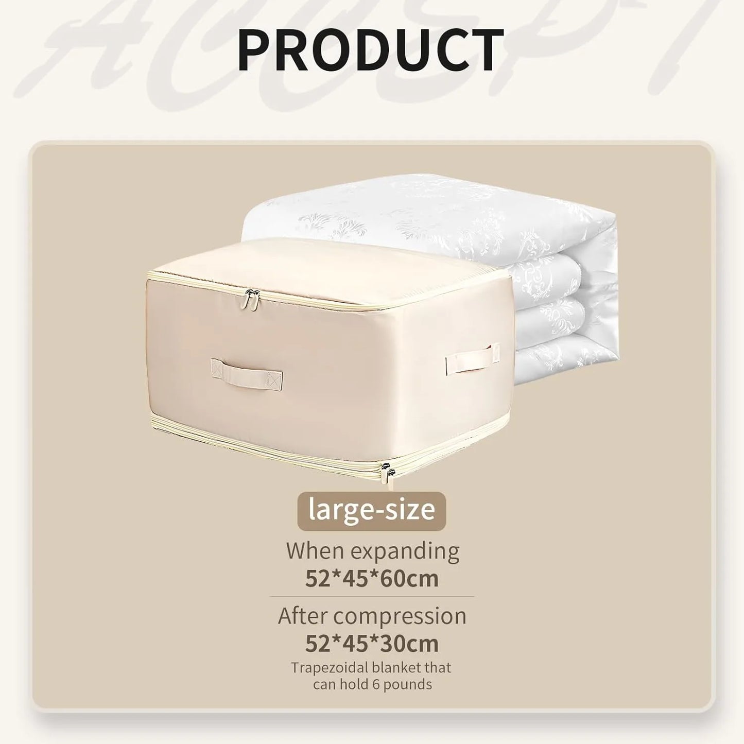 Large Self Compressing Storage Bags for Bedding Space Saving Vacuum Sealed Stylish Home Storage Accessory