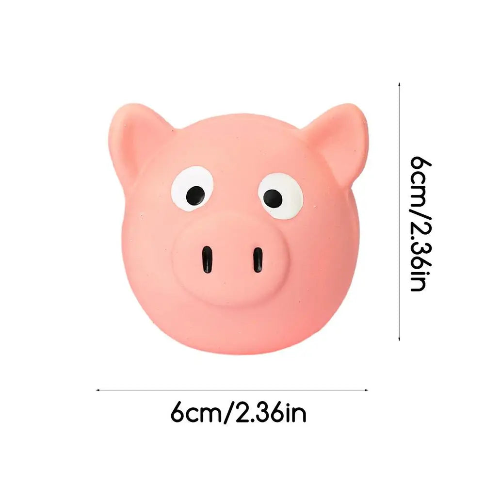 Squeaky Dog Toys Grunting Pig Dog Toy Squeaker Puppy Chew Small Pacifier Pig Model Ball Toy Cute Funny Latex Balls Tongue Squeak