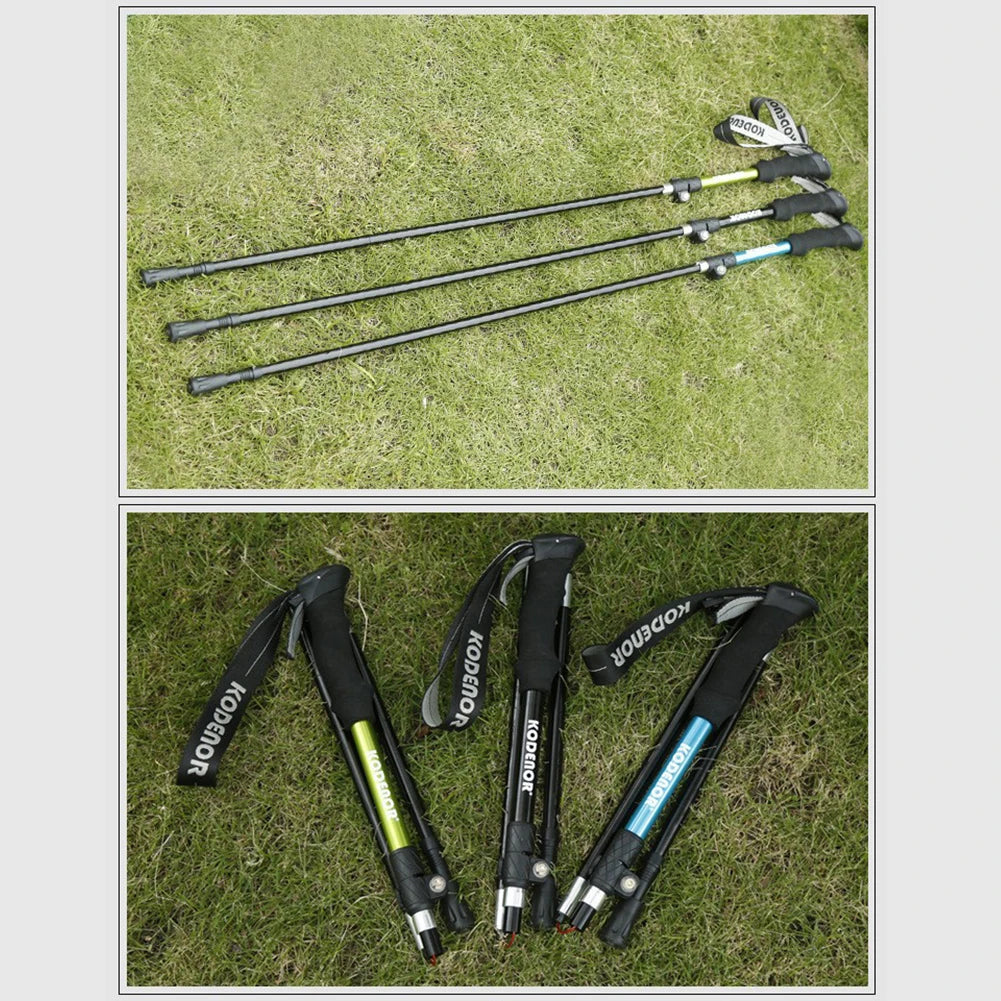 Aluminum Trekking Pole Collapsible Trekking Hiking Pole Adjustable Walking Stick Walking Pole Hiking Tool for Men and Women