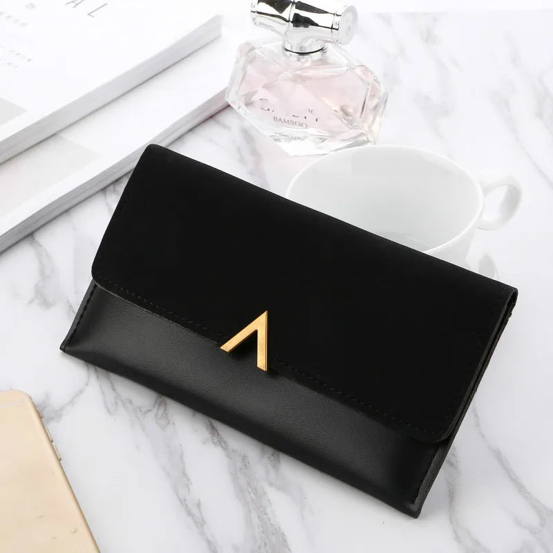 High Quality Soft PU Leather Long Wallet / Zipper&Fold Hasp Envelope Purse ID Card Holder Bag For Women