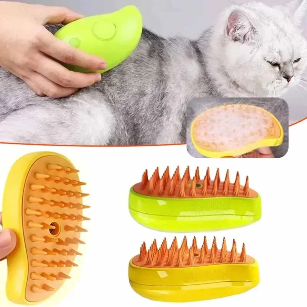 3 in 1 Pet Brush Cat Steam Brush Steamy Dog Brush  Spray Cat Hair Brushes Massage Pet Grooming Comb Hair Removal Combs