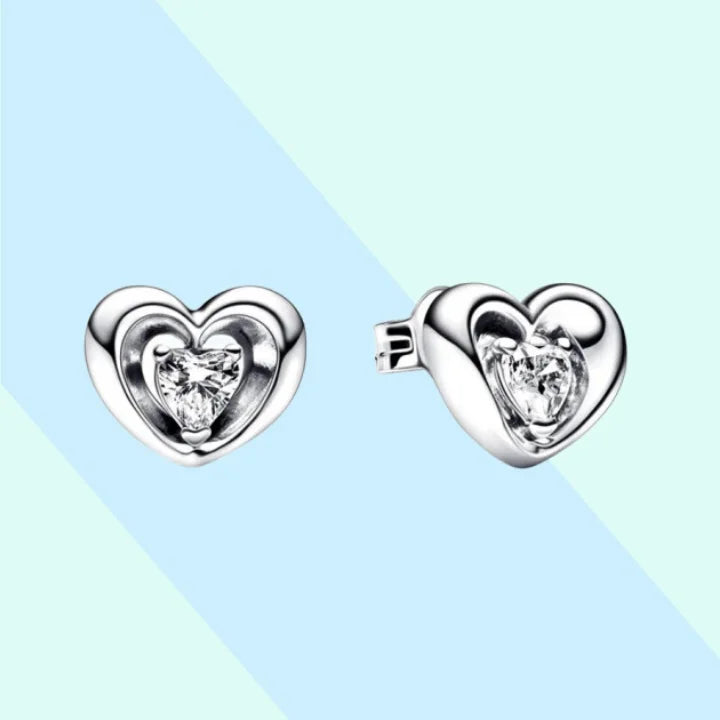 Heart Shape&Timeless Pavé Single-row Hoop Earrings Fashion Fine Jewelry Birthday Gifts 925 Sterling Silver For Women