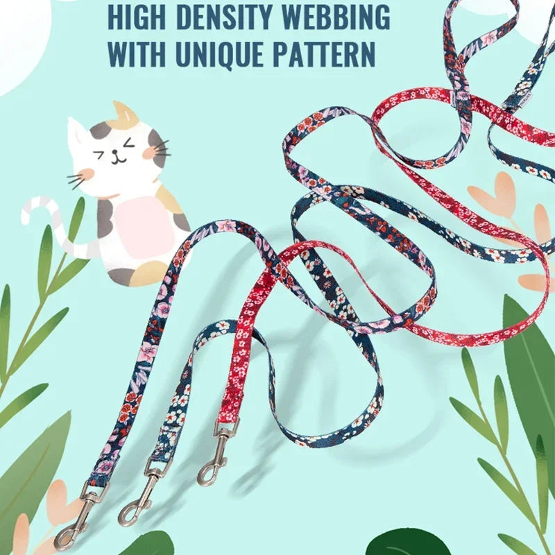 Truelove Floral Pet Leash Spring Design Small Boys Girls Dogs Cats Lihgtweight Rope Running Training Dog Leash Polyester TLL3113