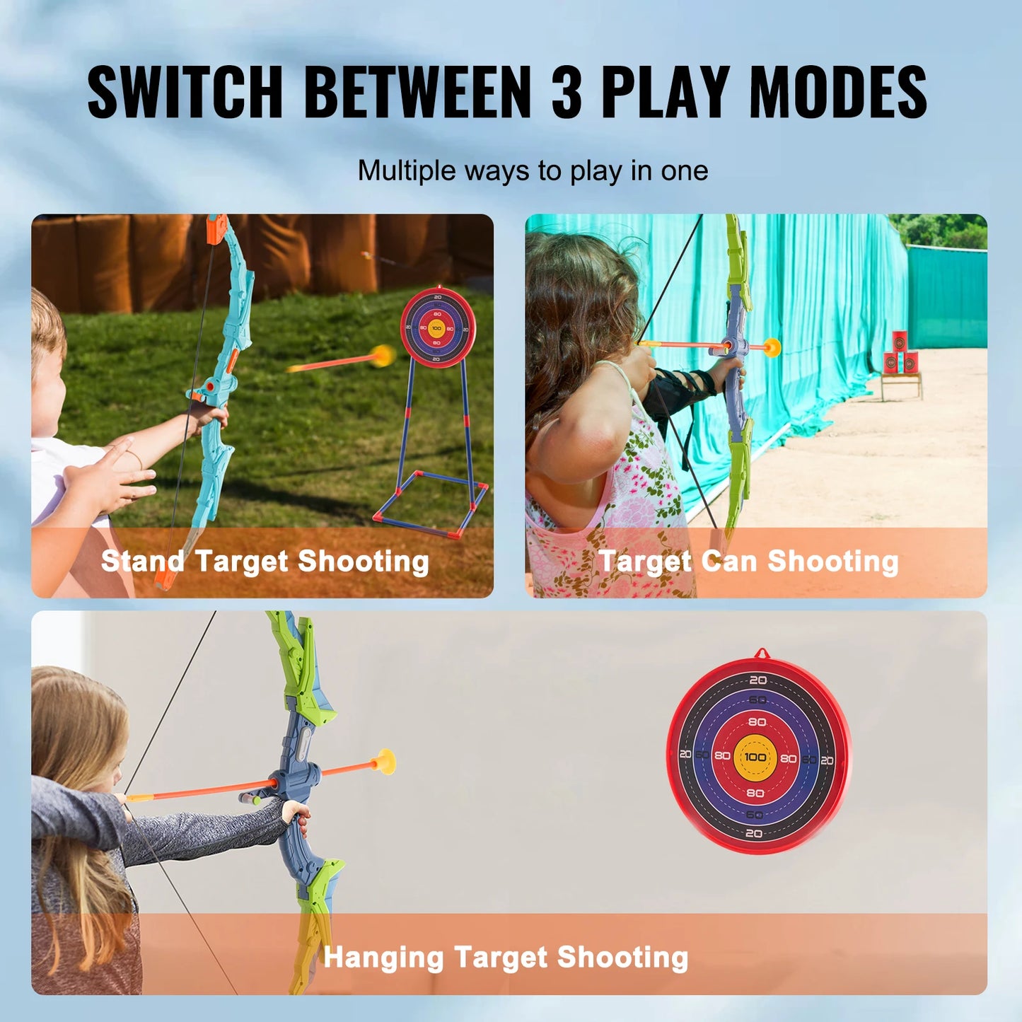 VEVOR Bow And Arrows For Children Kids Archery Bow Practice Recurve Outdoor Sports Game Hunting Shooting Toy Boys Gift Bow Kit