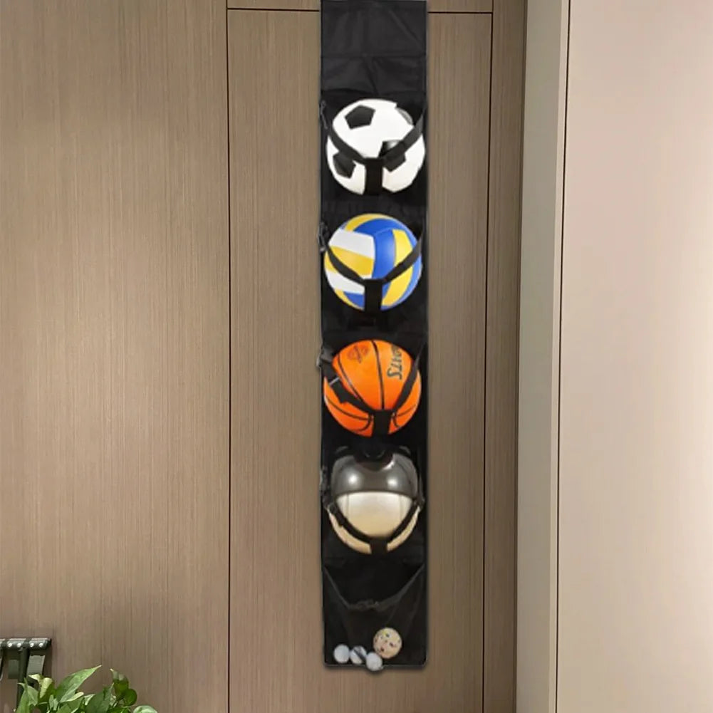 Hanging Sports Equipment Organizer Foldable Garage Sports Ball Storage for Basketball Football Volleyball Tennis Soccer