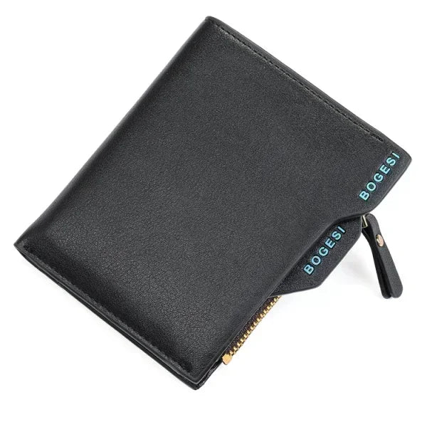 Bogesi Men wallet with Zipper Coin Bag  Small Bifid Famous Brand Thin Wallet Men Purse