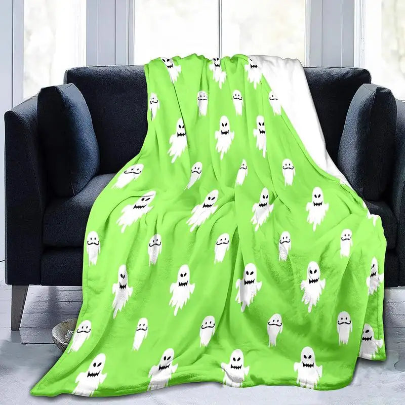 Ghost Blanket Throw Cute Cozy Ghost Blanket Halloween Bedding Ghost Bedding Lightweight Halloween Blankets For Kids Women Adults