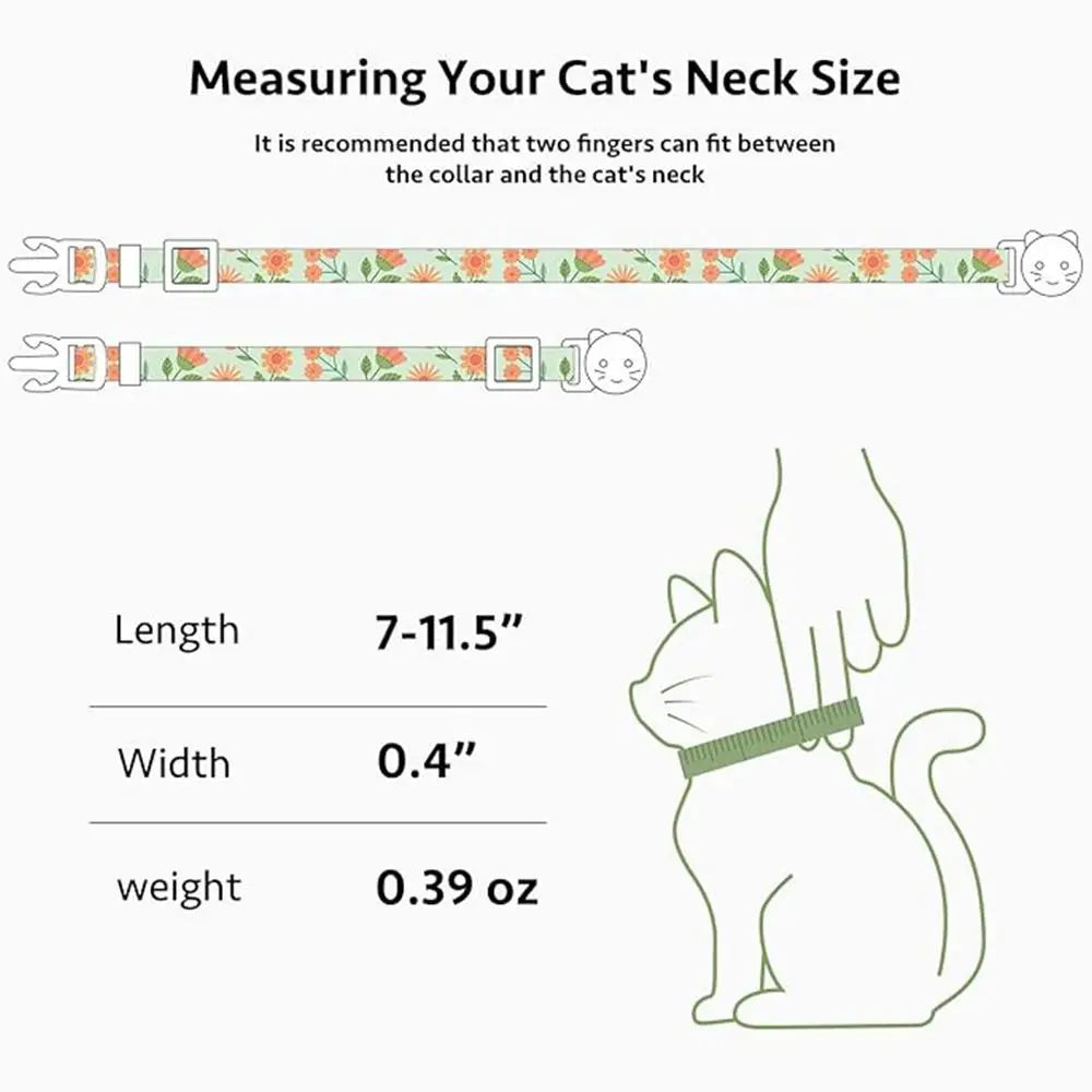 Breakaway Collar Cute Flower Pendant Break Away Collar Adjustable Breakaway Collar Small Boy Cat Collars Outdoor Pet Collar