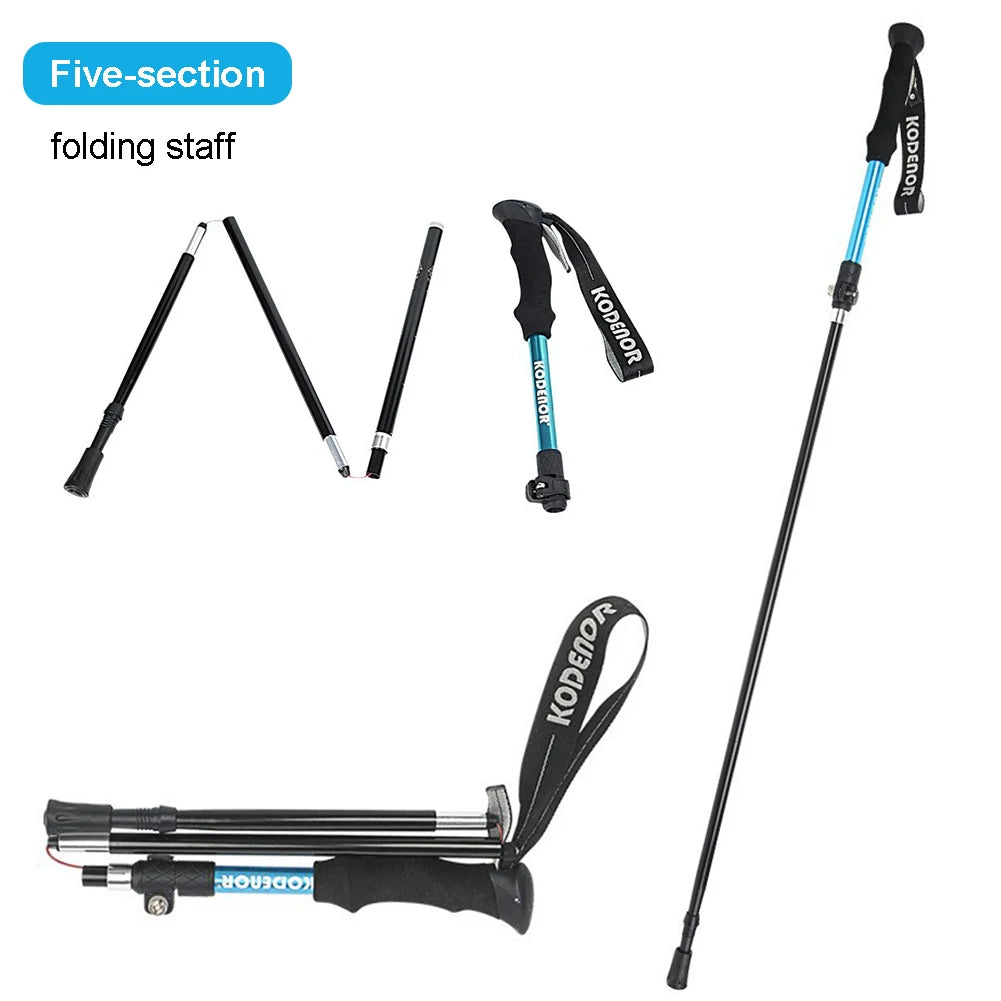 Aluminum Trekking Pole Collapsible Trekking Hiking Pole Adjustable Walking Stick Walking Pole Hiking Tool for Men and Women