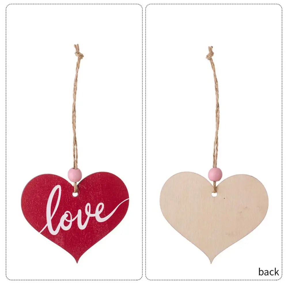 Wooden Valentines Ornaments Cute Wooden Valentine Ornaments Valentine's Day Hangable Decor With Rope 27X Pendant For Home