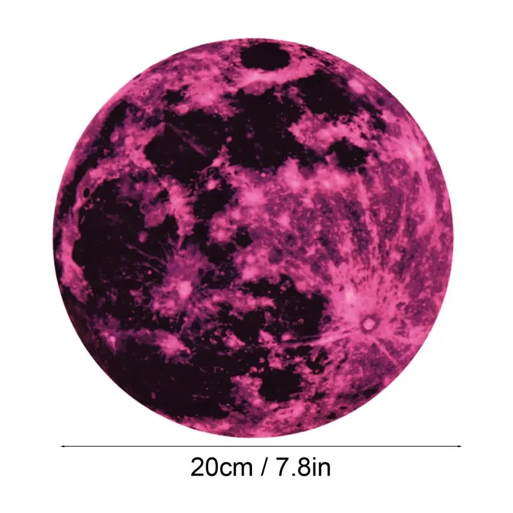 5/12/20/30/40CM Luminous Moon Wall Stickers Aesthetic PVC Fluorescent Self-Adhesive Decal Home Living Room Bedroom Wallpaper