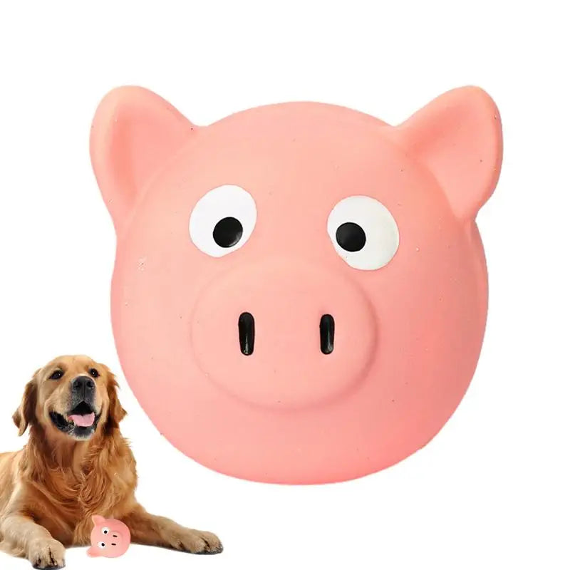 Squeaky Dog Toys Grunting Pig Dog Toy Squeaker Puppy Chew Small Pacifier Pig Model Ball Toy Cute Funny Latex Balls Tongue Squeak